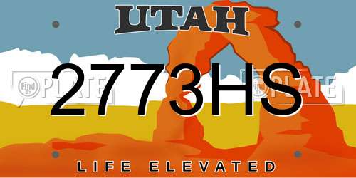 2773HS Utah License Plate
