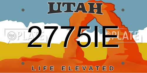 2775IE Utah License Plate