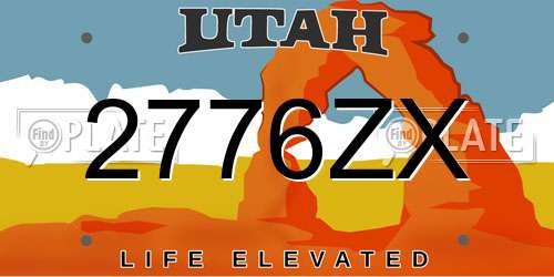 2776ZX Utah License Plate