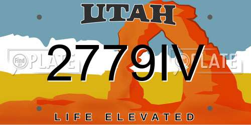 2779IV Utah License Plate