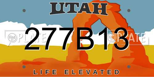 277B13 Utah License Plate