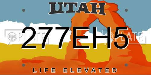 277EH5 Utah License Plate