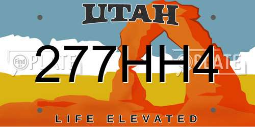 277HH4 Utah License Plate
