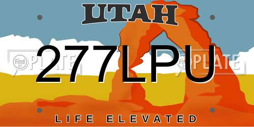 277LPU Utah License Plate