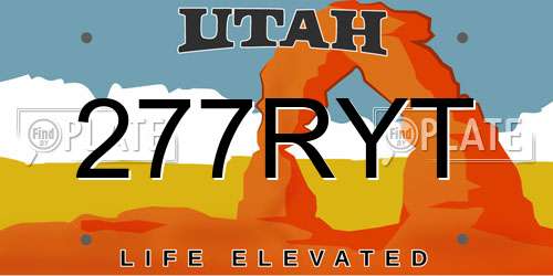 277RYT Utah License Plate