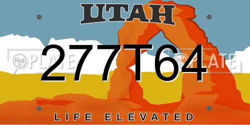 277T64 Utah License Plate