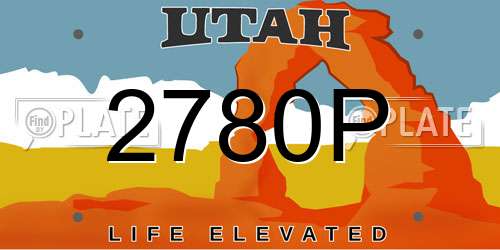2780P Utah License Plate