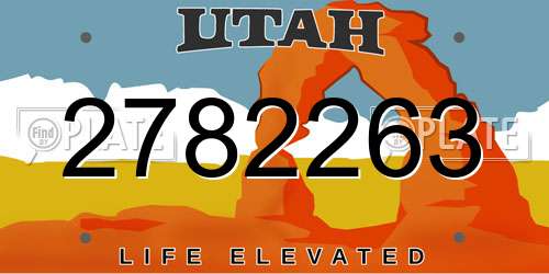 2782263 Utah License Plate