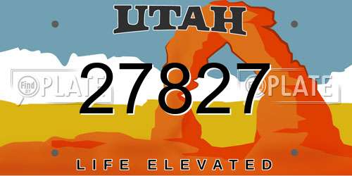 27827 Utah License Plate