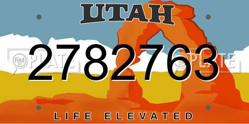 2782763 Utah License Plate