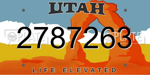 2787263 Utah License Plate