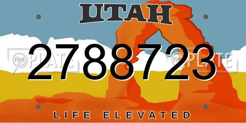 2788723 Utah License Plate