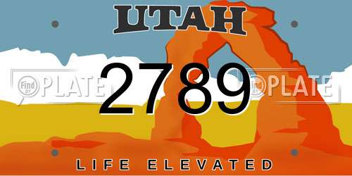 2789 Utah License Plate