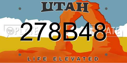 278B48 Utah License Plate