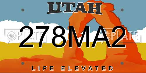 278MA2 Utah License Plate