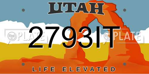 2793IT Utah License Plate