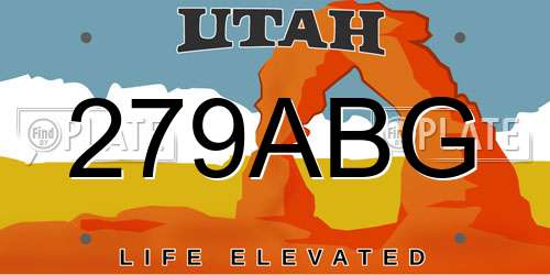 279ABG Utah License Plate