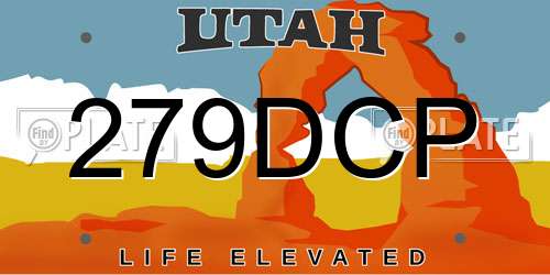 279DCP Utah License Plate
