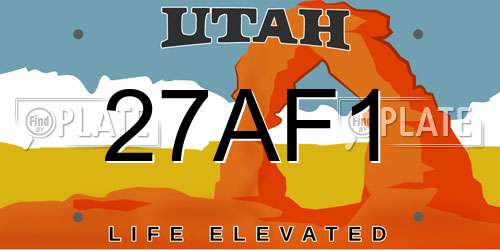 27AF1 Utah License Plate