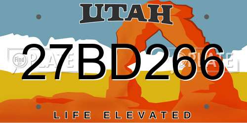 27BD266 Utah License Plate