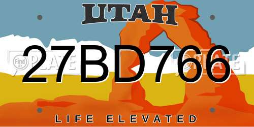 27BD766 Utah License Plate