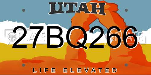 27BQ266 Utah License Plate
