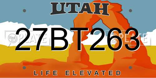 27BT263 Utah License Plate