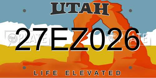 27EZ026 Utah License Plate