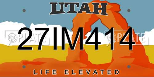 27IM414 Utah License Plate