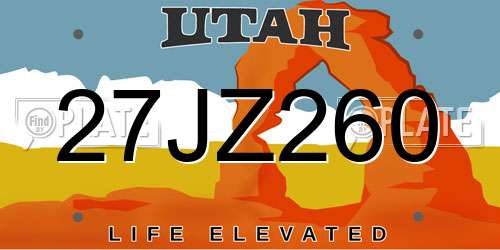27JZ260 Utah License Plate