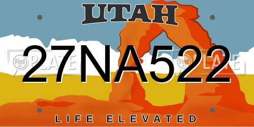 27NA522 Utah License Plate