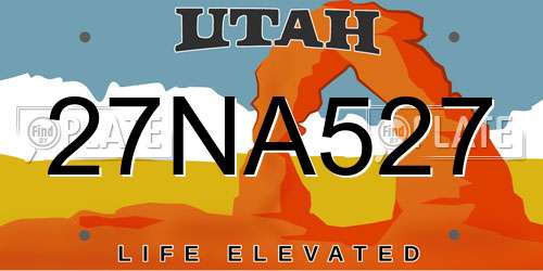 27NA527 Utah License Plate
