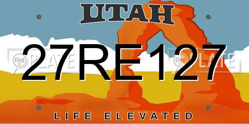 27RE127 Utah License Plate