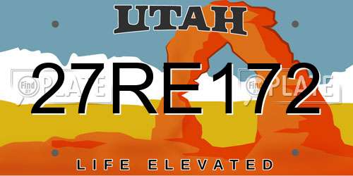 27RE172 Utah License Plate