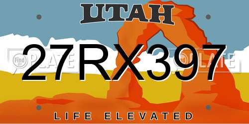 27RX397 Utah License Plate