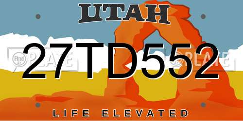 27TD552 Utah License Plate