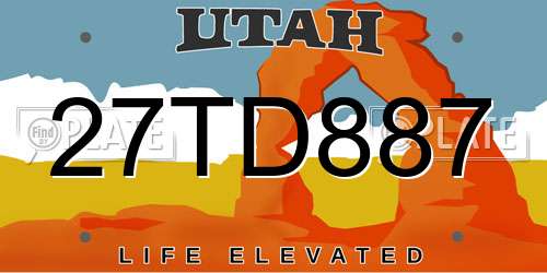 27TD887 Utah License Plate