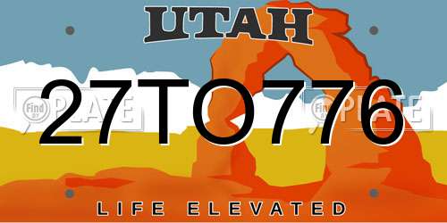 27TO776 Utah License Plate