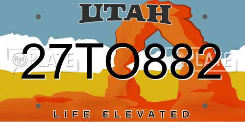 27TO882 Utah License Plate