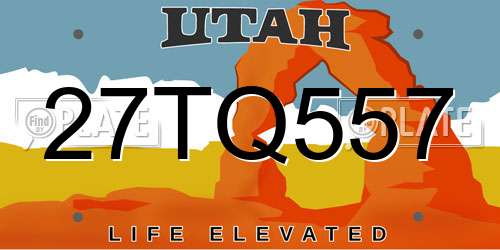 27TQ557 Utah License Plate