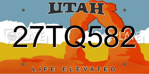 27TQ582 Utah License Plate