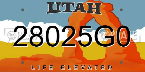 28025G0 Utah License Plate