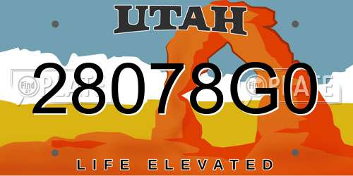 28078G0 Utah License Plate