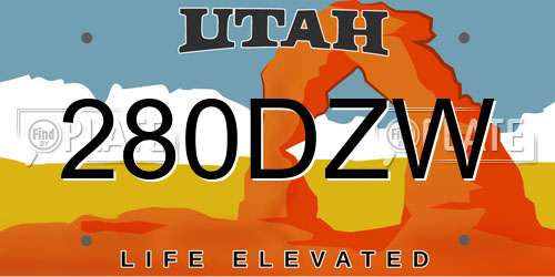 280DZW Utah License Plate
