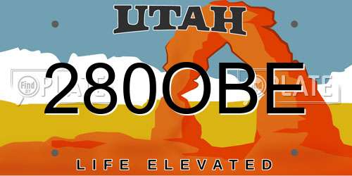 280OBE Utah License Plate