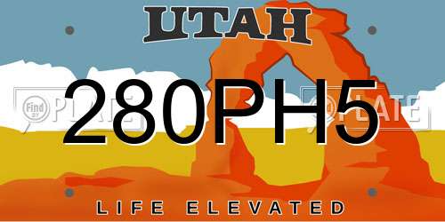 280PH5 Utah License Plate