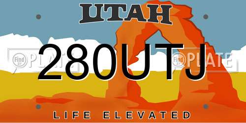 280UTJ Utah License Plate