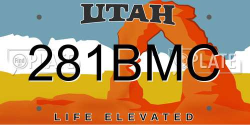 281BMC Utah License Plate