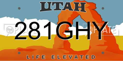 281GHY Utah License Plate