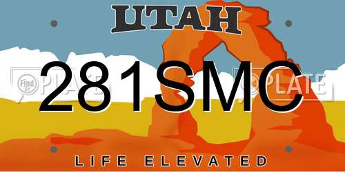 281SMC Utah License Plate